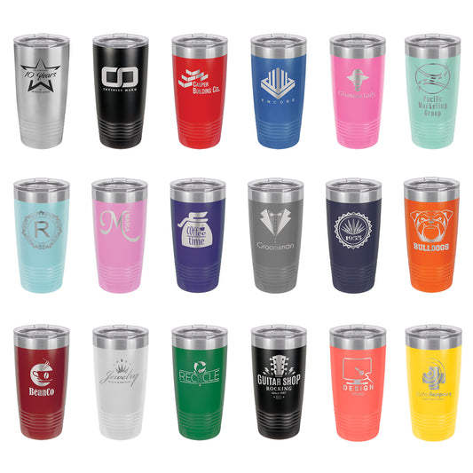 20 oz. Personalized Polar Camel Ringneck Tumbler with Clear Lid