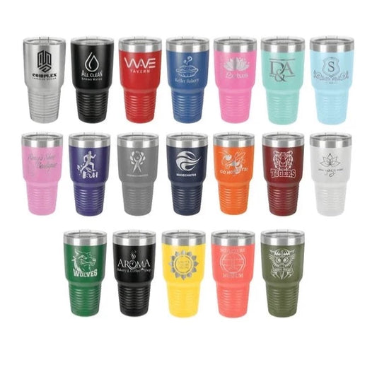 30 oz. Personalized Polar Camel Ringneck Tumbler with Clear Lid